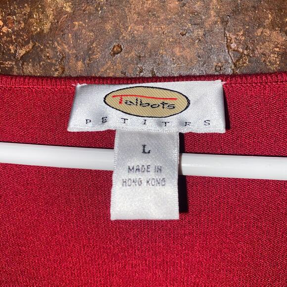 Talbots Red Knit V-Neck Pullover Sweater Women's Size PL Petite Large - Picture 4 of 6